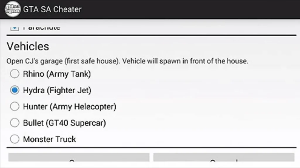 GTA San Andreas Apk Mod menu